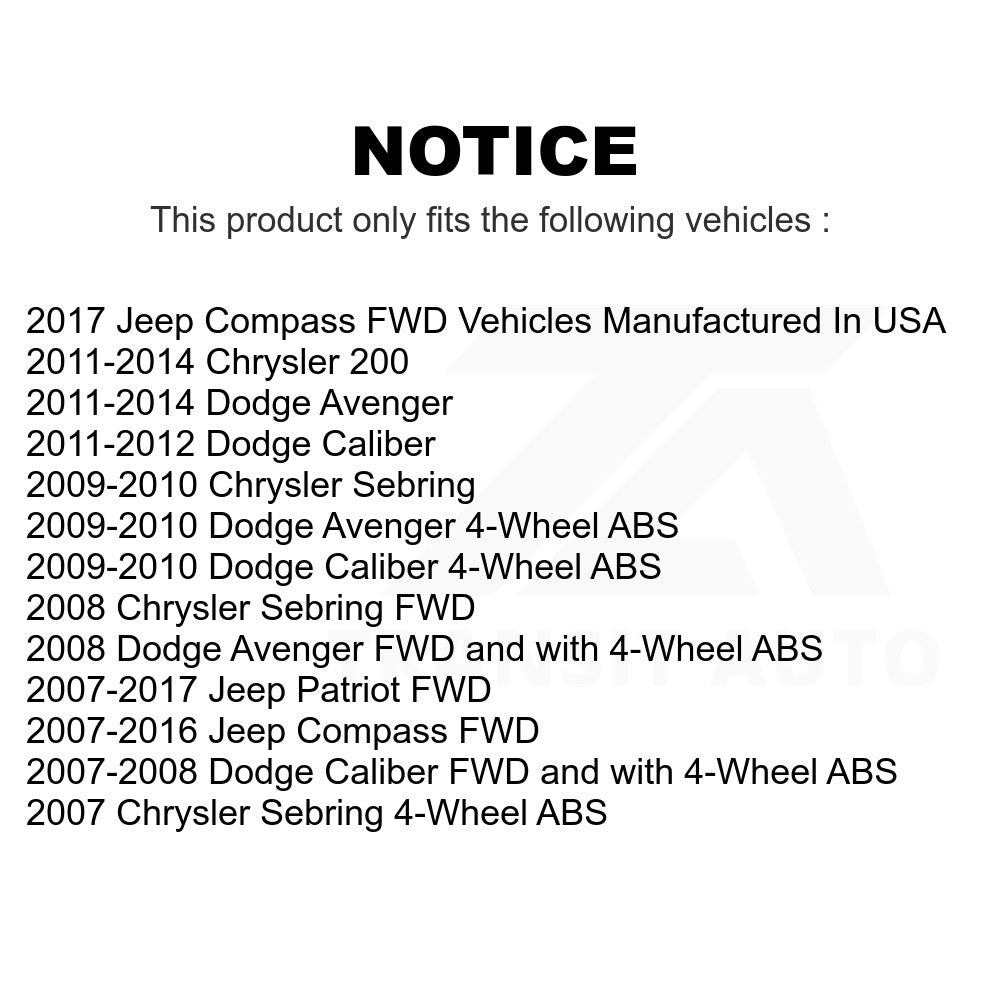 Rear Wheel Bearing Hub Assembly 70-512332 For Jeep Dodge Patriot Chrysler Compass Avenger 200 Caliber Sebring