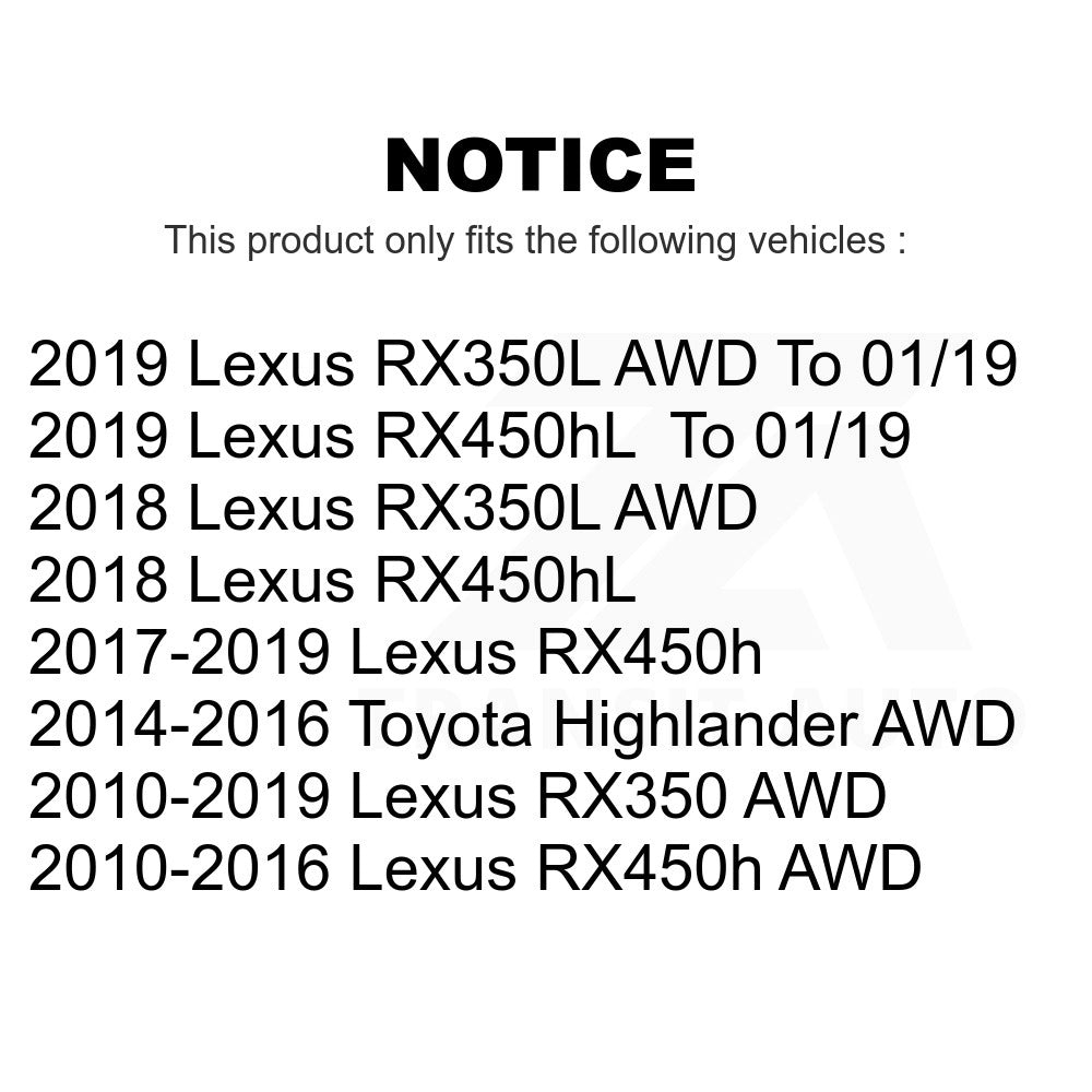 Rear Wheel Bearing Hub Assembly 70-512365 For Lexus RX350 Toyota Highlander RX450h RX350L RX450hL