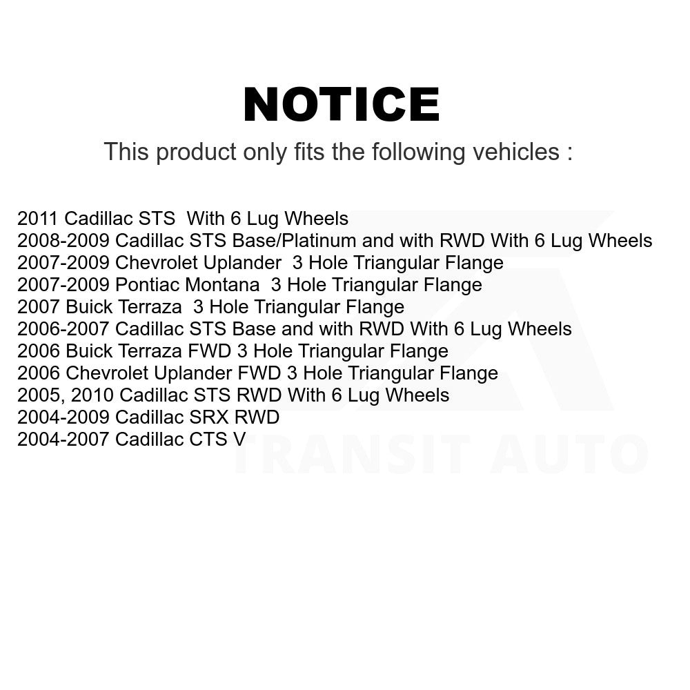Wheel Bearing Hub Assembly 70-513197 For Cadillac CTS Chevrolet Uplander SRX STS Buick Terraza Pontiac Montana