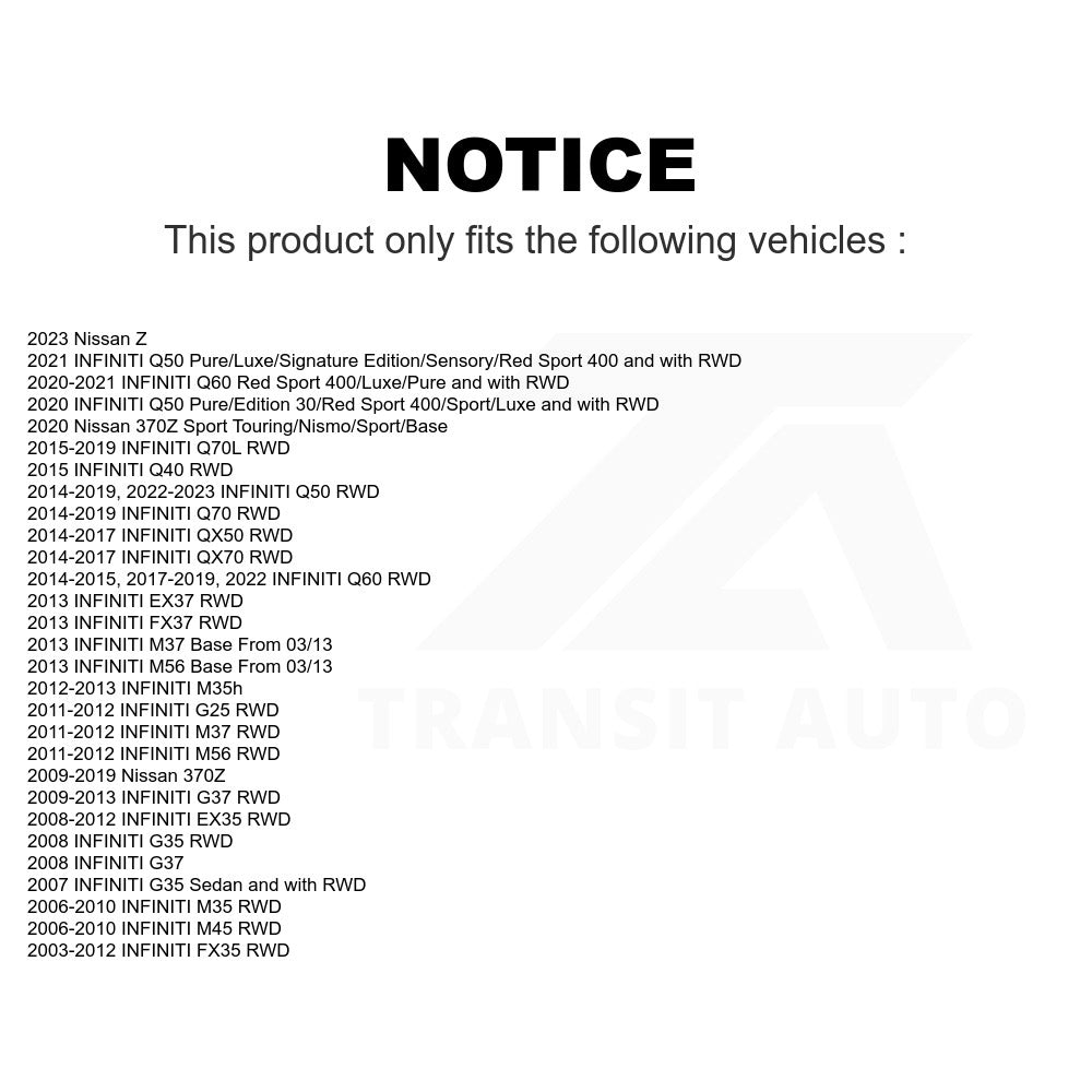 Front Wheel Bearing Hub Assembly 70-513334 For INFINITI G37 Q50 FX35 G35 M35 Nissan 370Z QX50 Q60 EX35 M37 QX70 G25 Q70 Q70L M45 Q40 FX37 M56 EX37 M35h Z