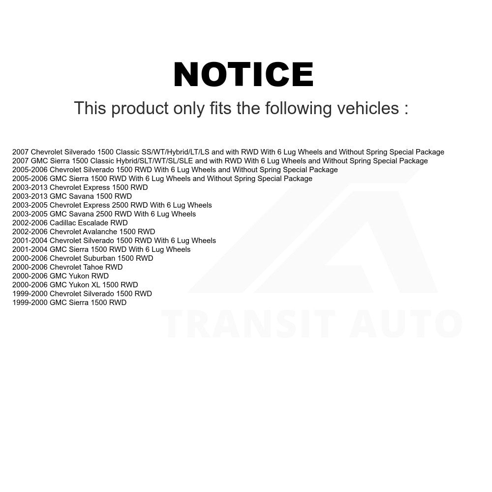Front Wheel Bearing Hub Assembly 70-515054 For Chevrolet Silverado 1500 GMC Tahoe Sierra Suburban Yukon Avalanche XL Express Classic Cadillac Escalade 2500 Savana