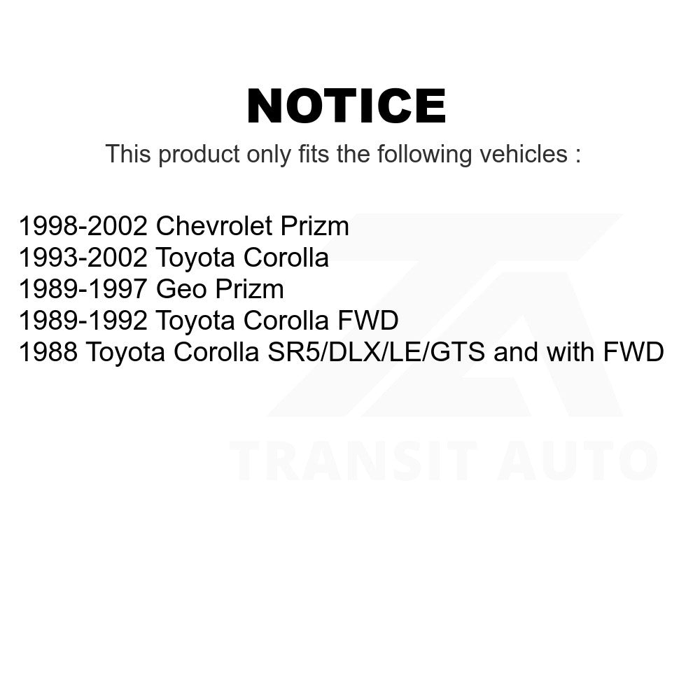 Rear Suspension Strut Hardware Kit 73-902901 For Toyota Corolla Prizm Chevrolet Geo