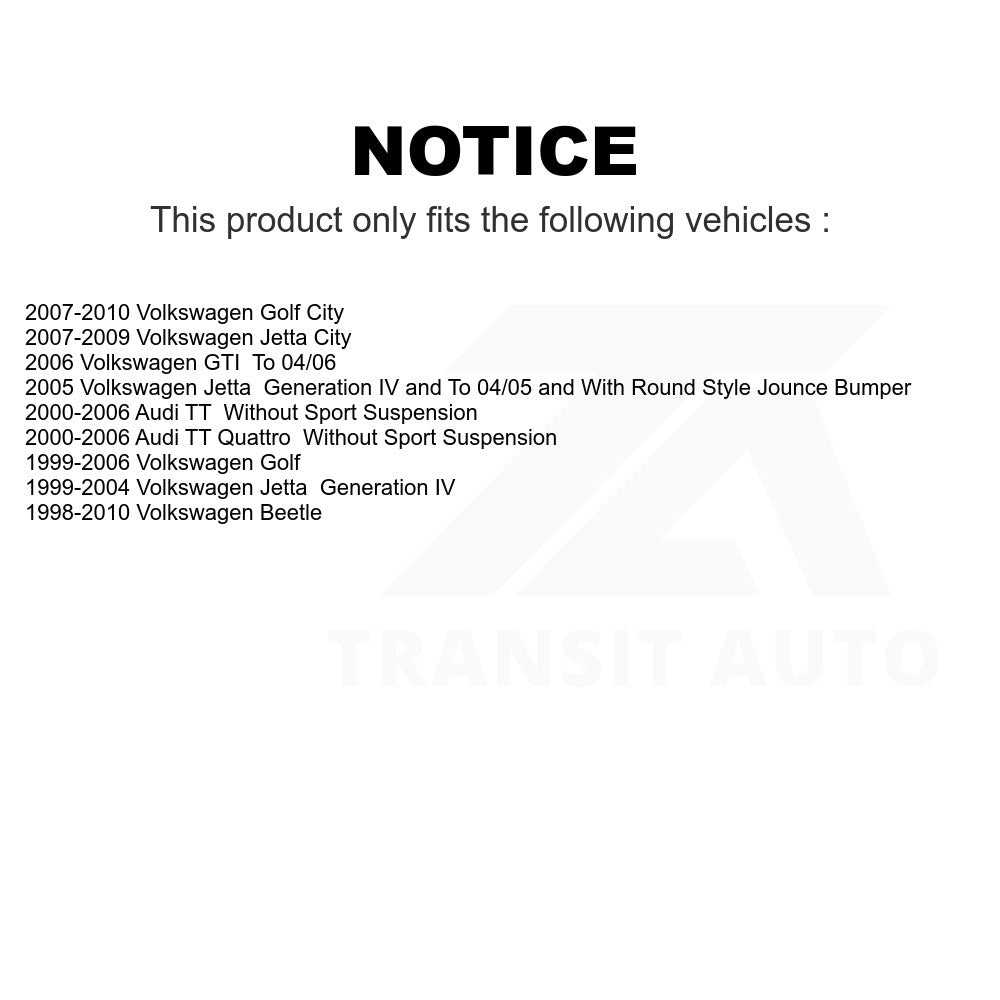 Rear Suspension Strut Hardware Kit 73-904910 For Volkswagen Jetta Beetle Golf Audi TT Quattro GTI City