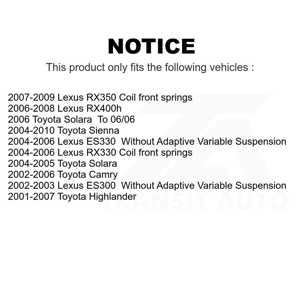 Front Suspension Strut Hardware Kit 73-904989 For Toyota Camry Sienna Lexus Highlander RX350 RX330 ES330 Solara ES300 RX400h