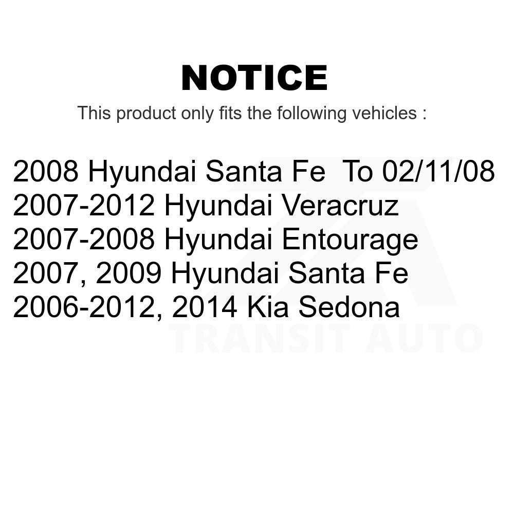 Front Suspension Strut Hardware Kit 73-906968 For Hyundai Santa Fe Kia Sedona Veracruz Entourage