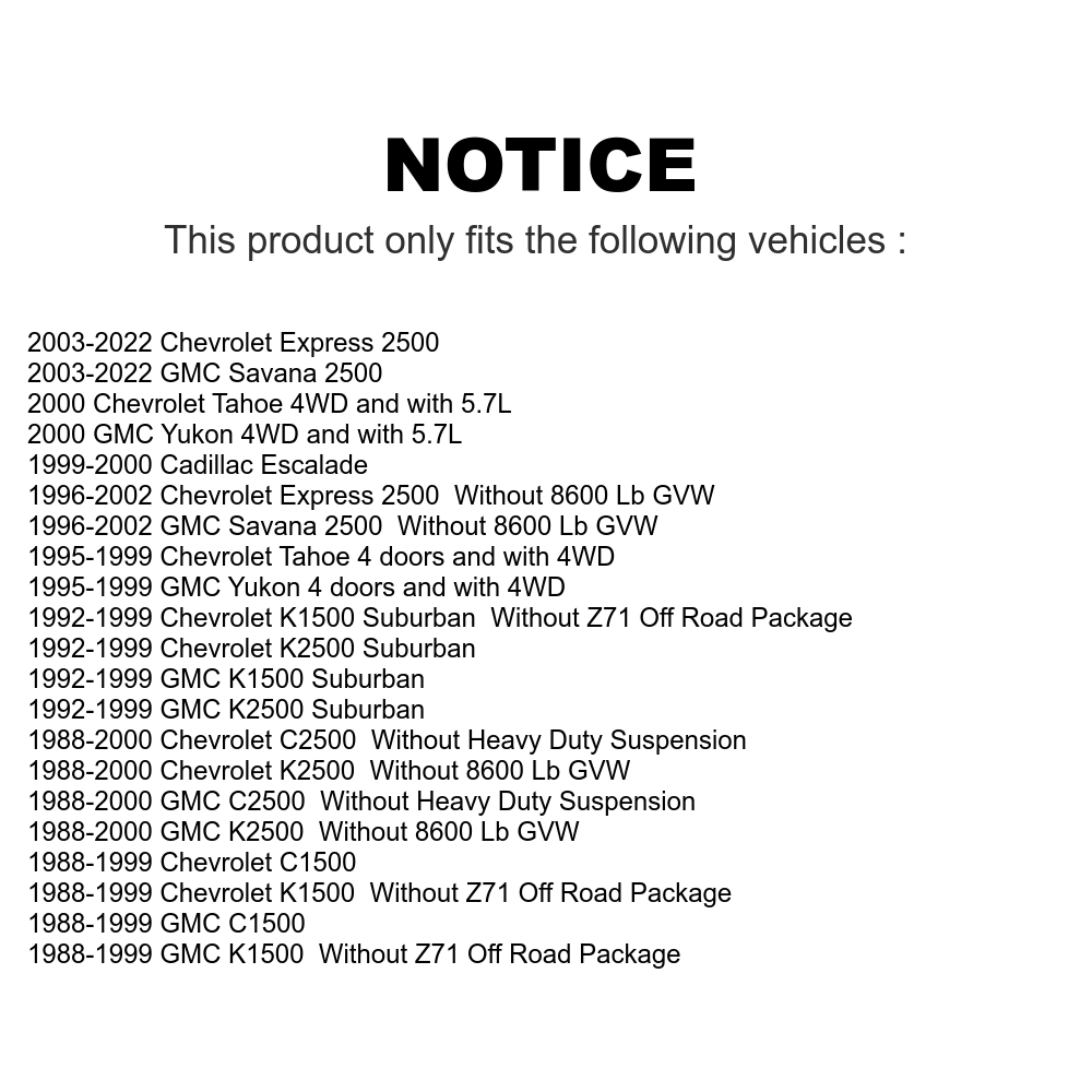 Rear Shock Absorber 78-37044 For Chevrolet C1500 GMC K1500 Express 2500 Tahoe K2500 Suburban C2500 C3500 Savana K3500 3500 Yukon Cadillac Escalade