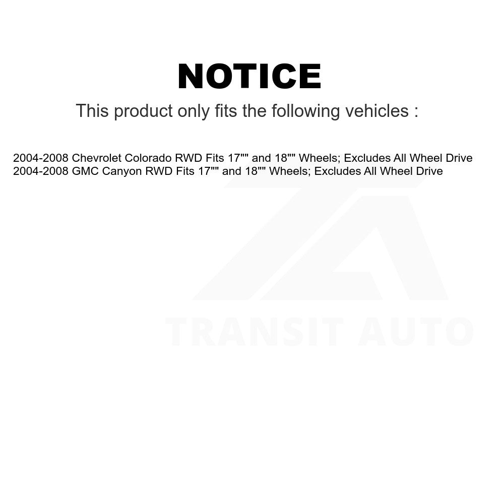 Front Suspension Strut Coil Spring Assembly 78A-11600 For 2004-2008 Chevrolet Colorado GMC Canyon Fits 17" 18" Wheels; Excludes All Wheel Drive RWD