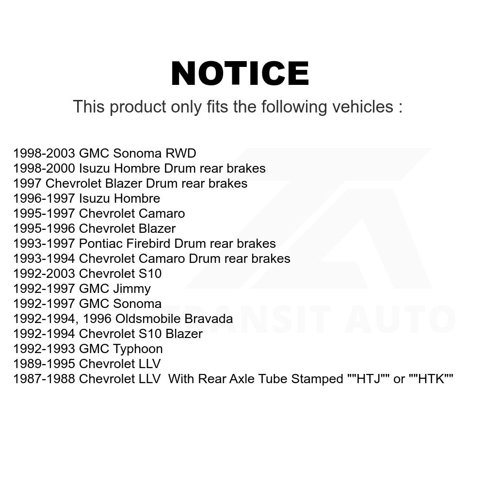 Rear Brake Drum 8-2585 For Chevrolet S10 GMC Sonoma Blazer Camaro Jimmy Pontiac Firebird Isuzu Hombre Oldsmobile Bravada Typhoon LLV