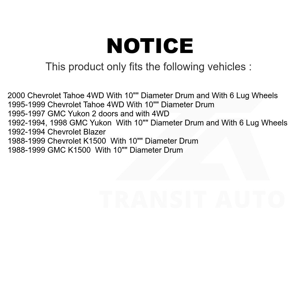 Rear Brake Drum 8-2586 For Chevrolet K1500 Tahoe GMC Yukon Blazer