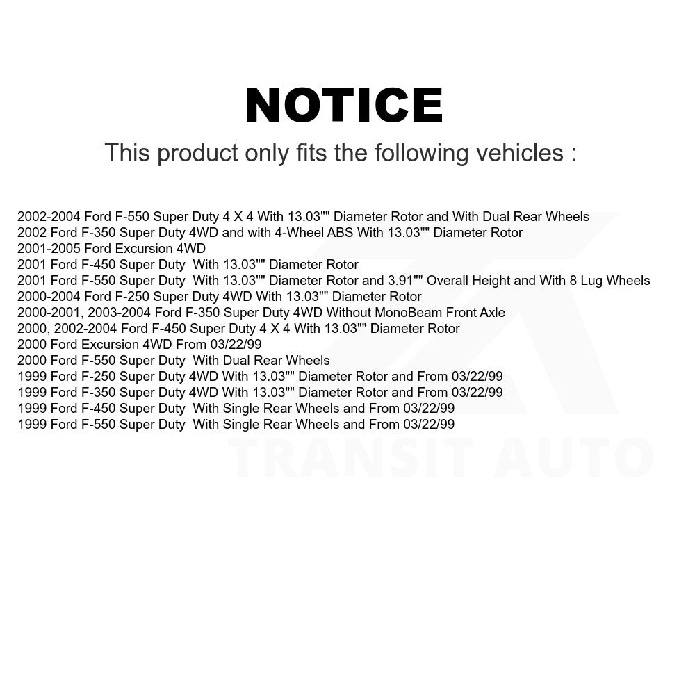 Front Disc Brake Rotor 8-66914 For Ford F-250 Super Duty F-350 Excursion F-550 F-450