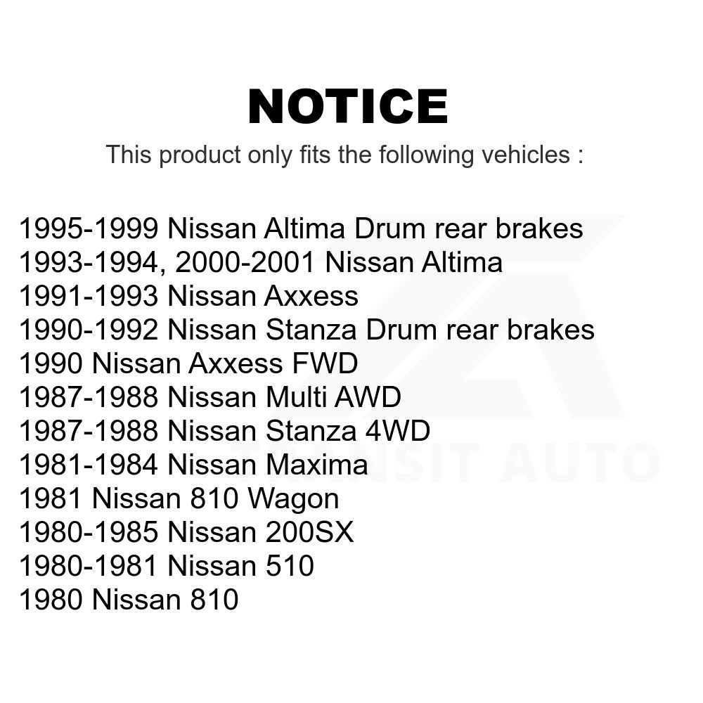 Rear Brake Drum 8-9123 For Nissan Altima Stanza 200SX Maxima 510 Axxess 810 Multi