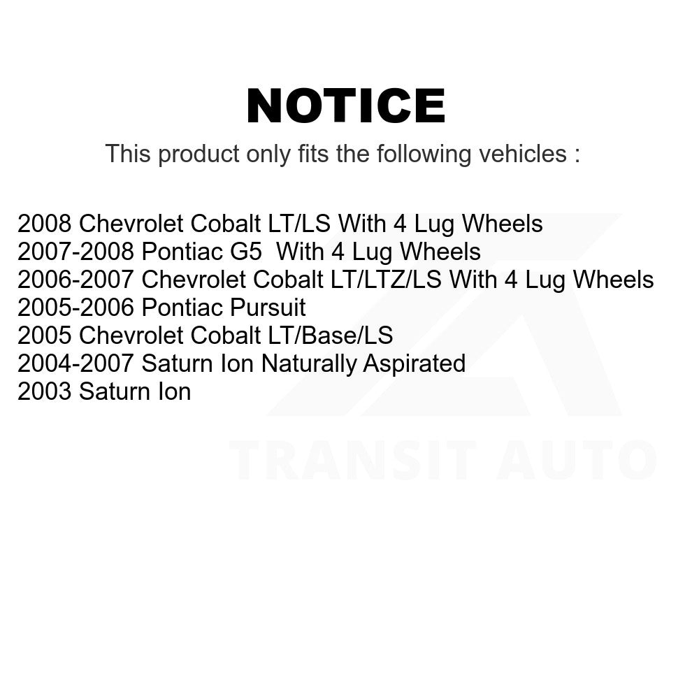 Rear Brake Drum 8-9749 For Chevrolet Cobalt Saturn Ion Pontiac G5 Pursuit