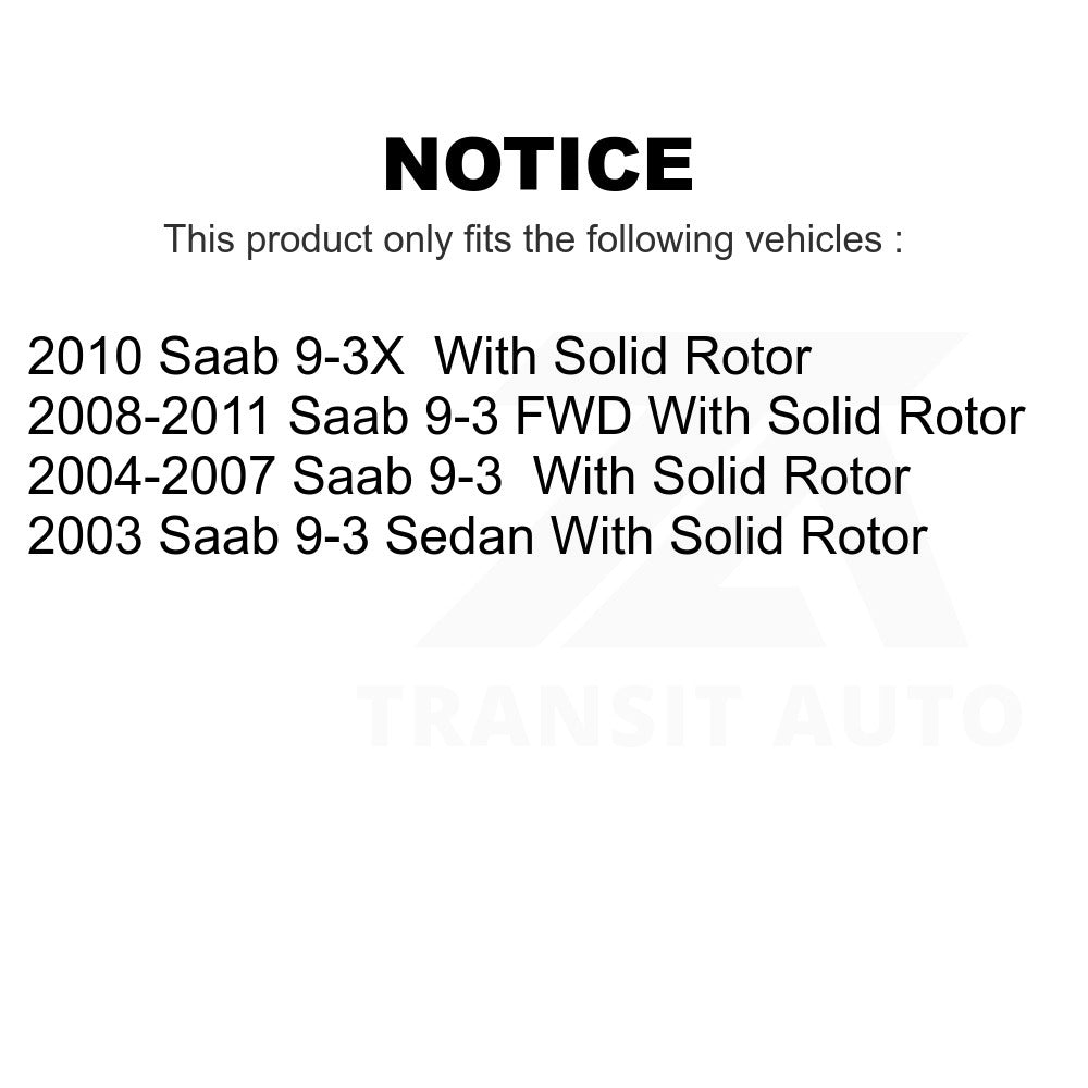 Rear Disc Brake Rotor 8-980329 For Saab 9-3 9-3X With Solid