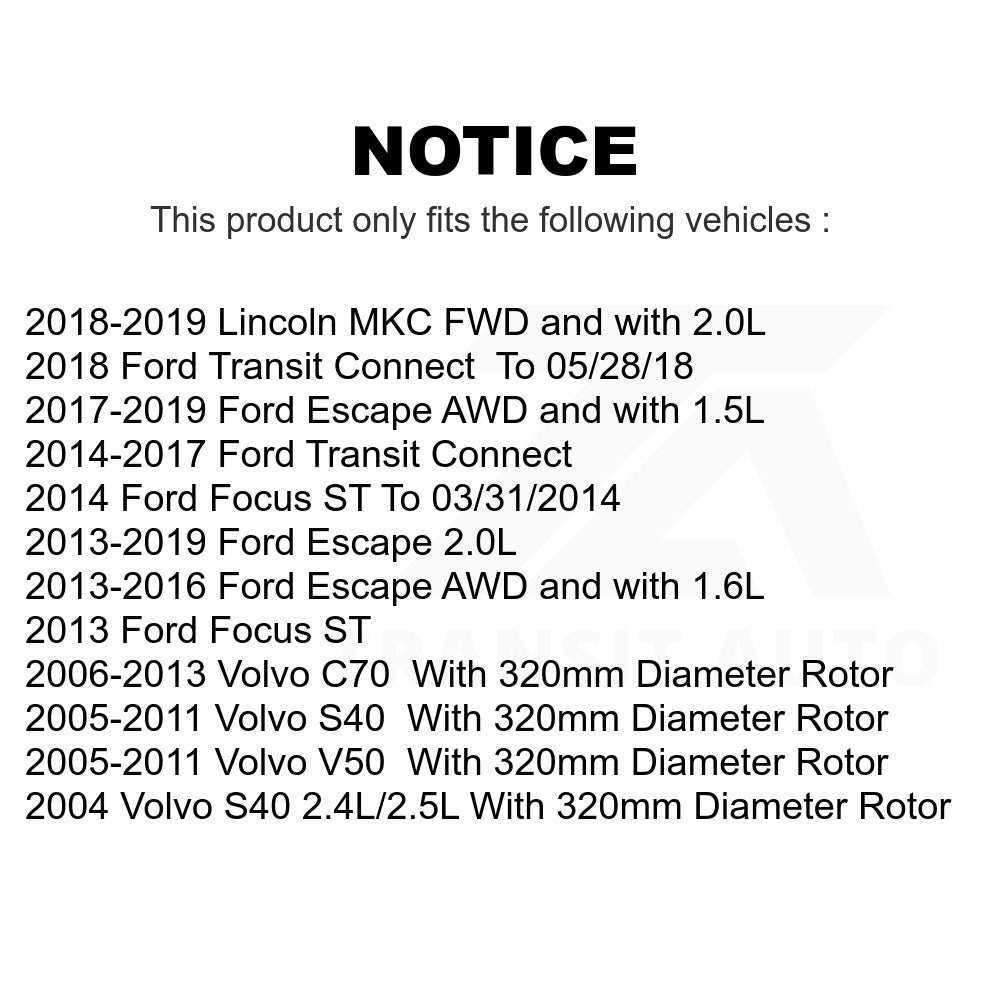 Front Disc Brake Rotor 8-980552 For Ford Escape Focus Transit Connect Volvo S40 Lincoln MKC C70 V50