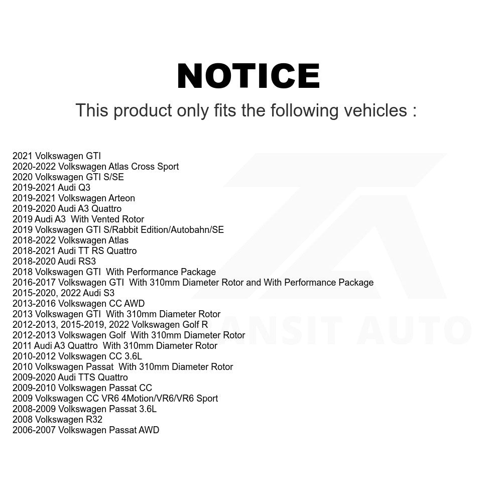 Rear Disc Brake Rotor 8-980585 For Volkswagen Atlas CC Passat GTI Audi Golf R S3 Q3 A3 TTS Quattro Arteon R32 RS3 TT RS Cross Sport