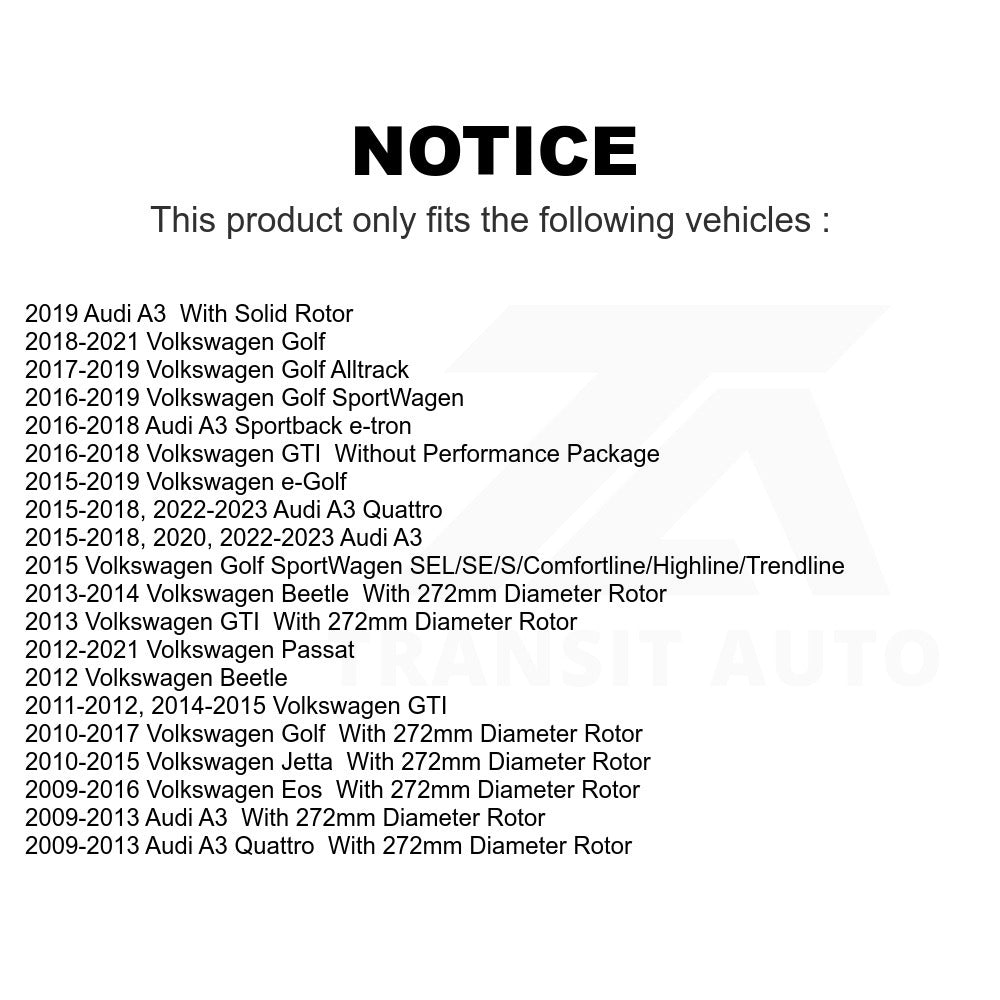 Rear Disc Brake Rotor 8-980798 For Volkswagen Jetta Passat GTI Audi Golf Beetle A3 SportWagen Quattro Eos Alltrack e-Golf Sportback e-tron Taos