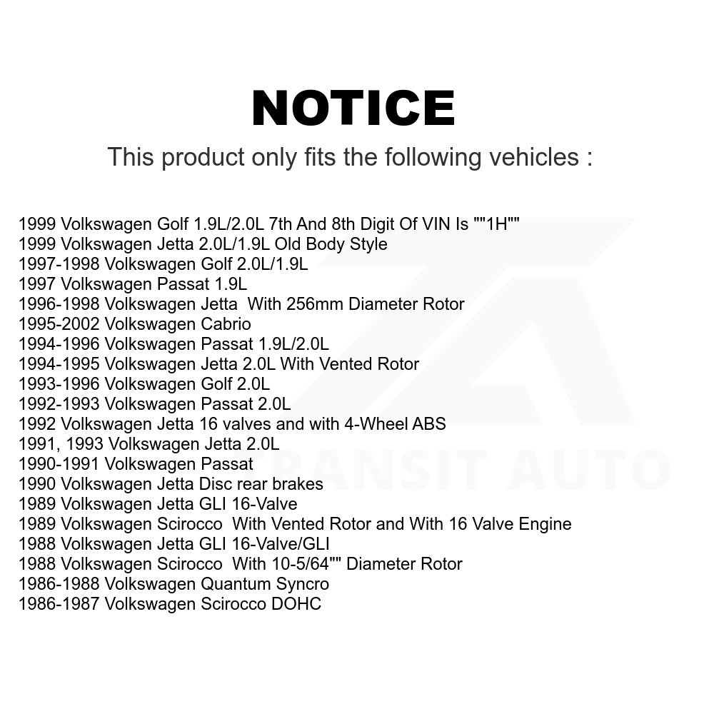 Front Disc Brake Rotor 8-9933 For Volkswagen Jetta Cabrio Golf Passat Scirocco Quantum