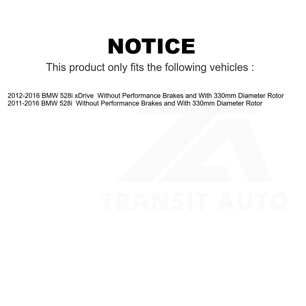 Front Disc Brake Rotor 8-TQ8134 For BMW 528i xDrive Without Performance Brakes With 330mm Diameter