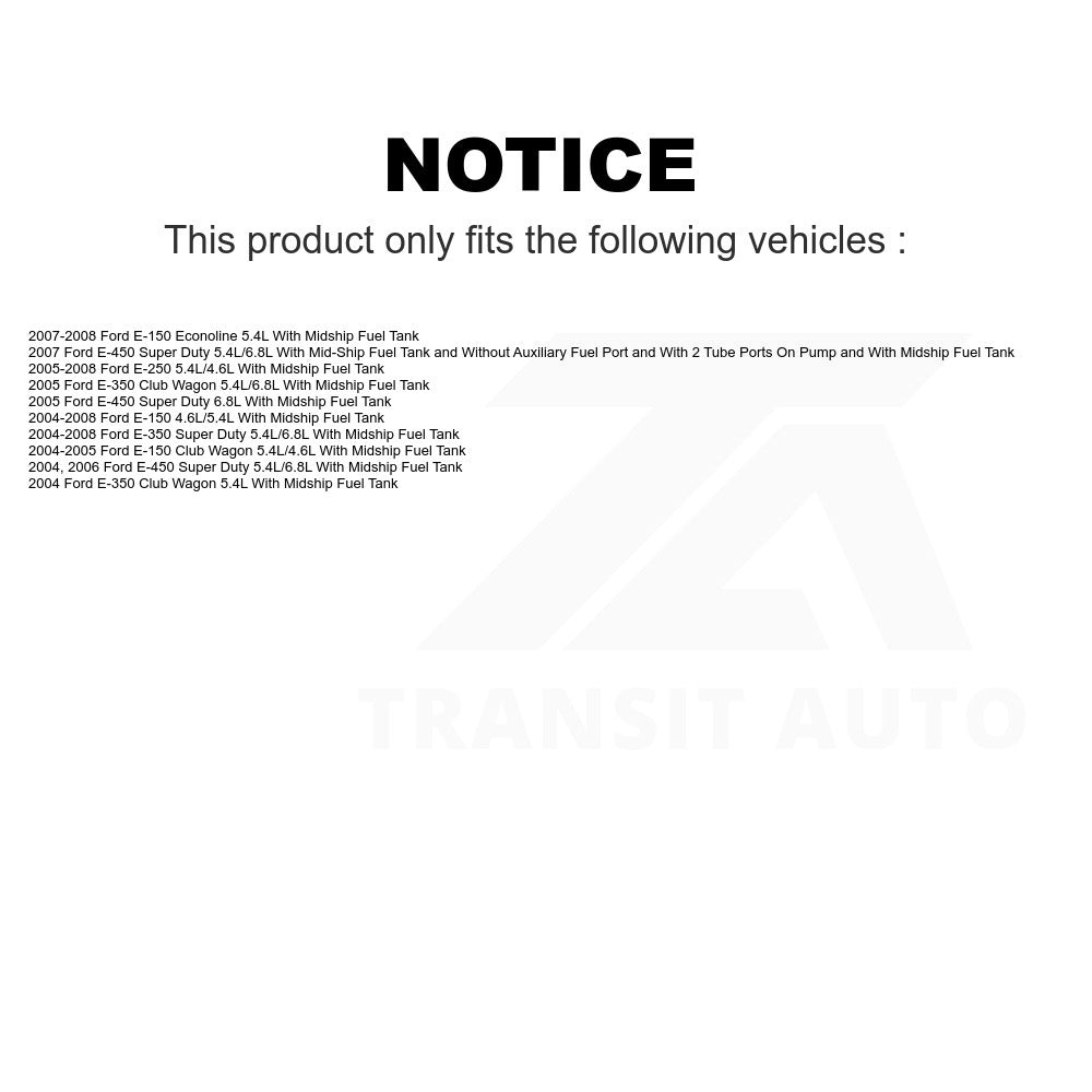 Electric Fuel Pump AGY-00210048 For Ford E-350 Super Duty E-250 E-150 Club Wagon Econoline E-450
