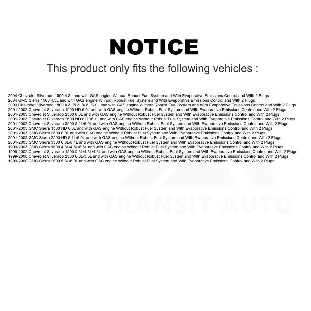 Fuel Pump Module Assembly AGY-00310193 For Chevrolet Silverado 1500 GMC Sierra 2500 HD 3500 Without Robust System With Evaporative Emissions Control 2 Plugs