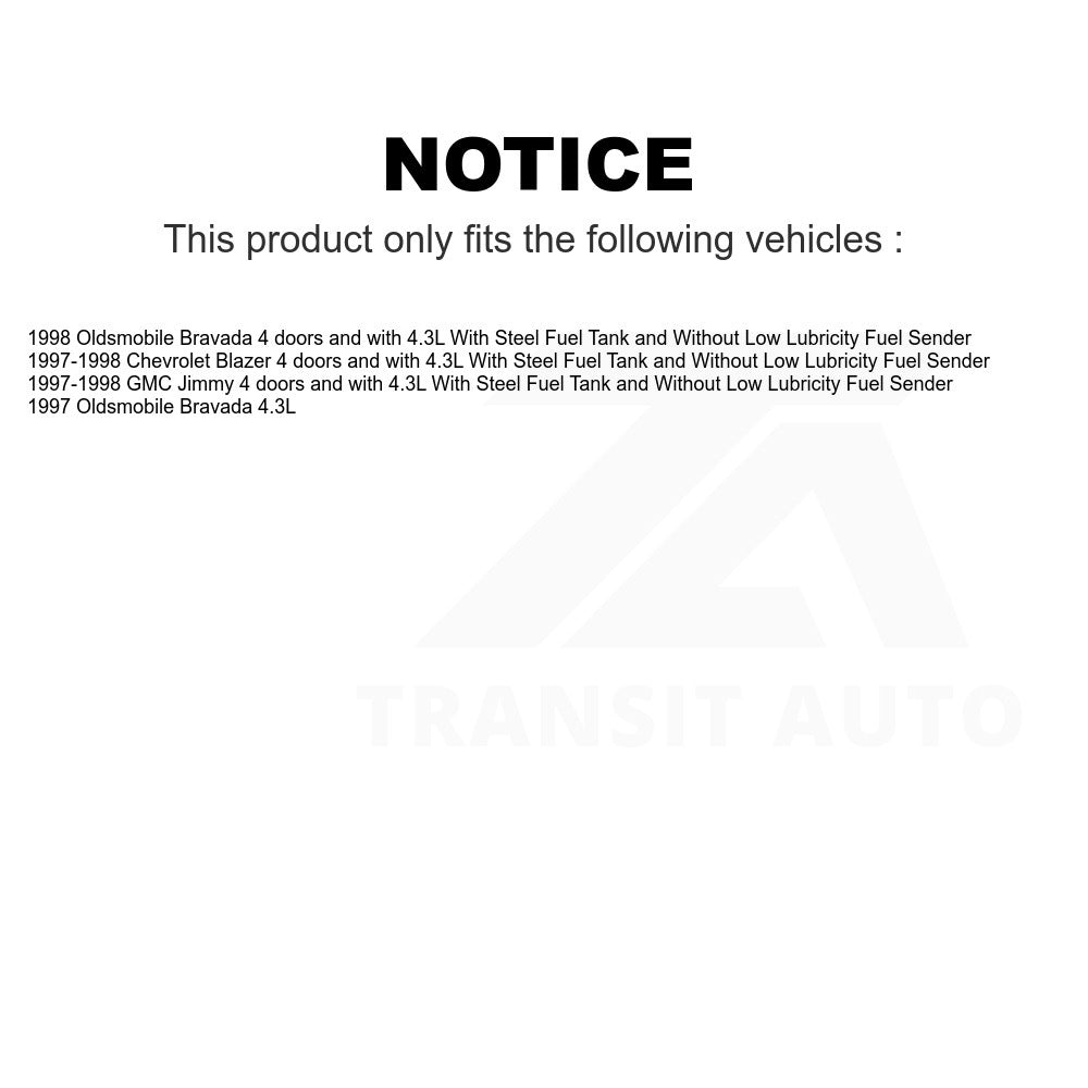 Fuel Pump Module Assembly AGY-00310318 For Chevrolet Blazer GMC Jimmy Oldsmobile Bravada