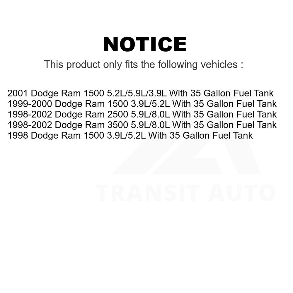 Fuel Pump Module Assembly AGY-00310381 For Dodge Ram 1500 2500 3500 With 35 Gallon Tank