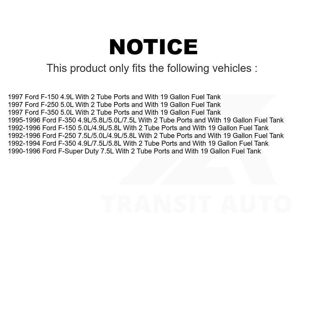 Left Fuel Pump Hanger Assembly AGY-00310828 For Ford F-150 F-250 F-350 F-Super Duty With 2 Tube Ports 19 Gallon Tank