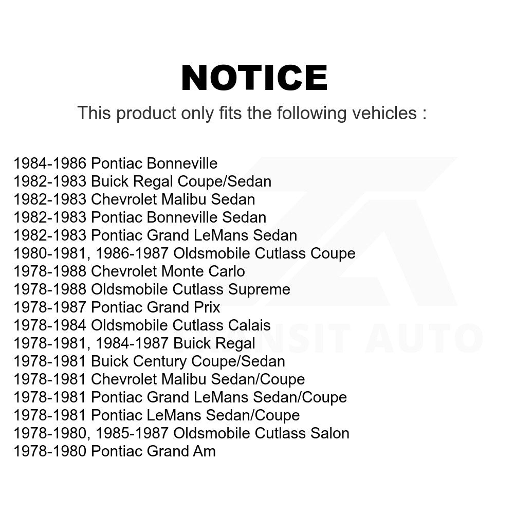 Fuel Tank Strap AGY-01110006 For Chevrolet Oldsmobile Monte Carlo Cutlass Supreme Buick Regal Malibu Pontiac Grand Prix Calais Salon Bonneville Century LeMans Am