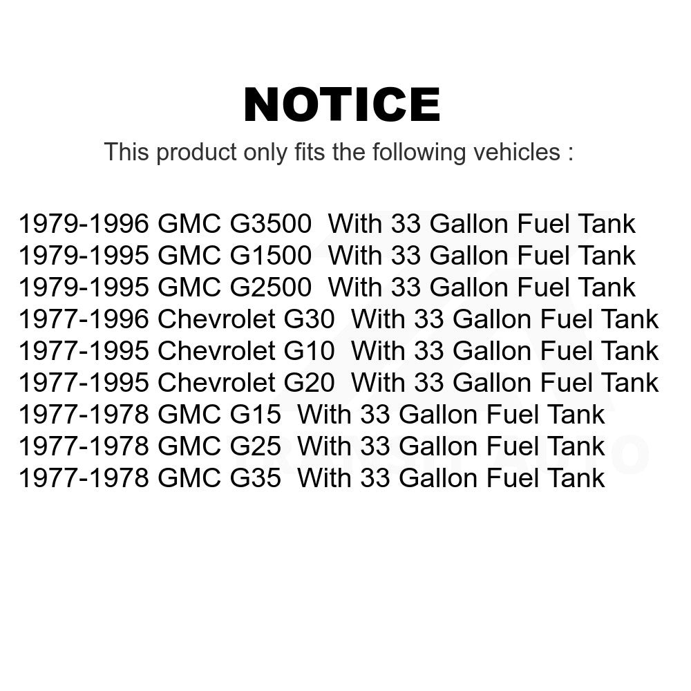 Fuel Tank Strap AGY-01110024 For Chevrolet G20 G30 GMC G2500 G3500 G10 G1500 G35 G25 G15 With 33 Gallon