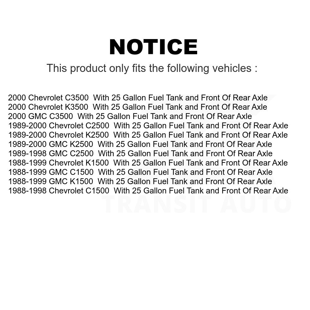 Fuel Tank Strap AGY-01110044 For Chevrolet C1500 K1500 GMC K2500 C2500 C3500 K3500 With 25 Gallon Front Of Rear Axle