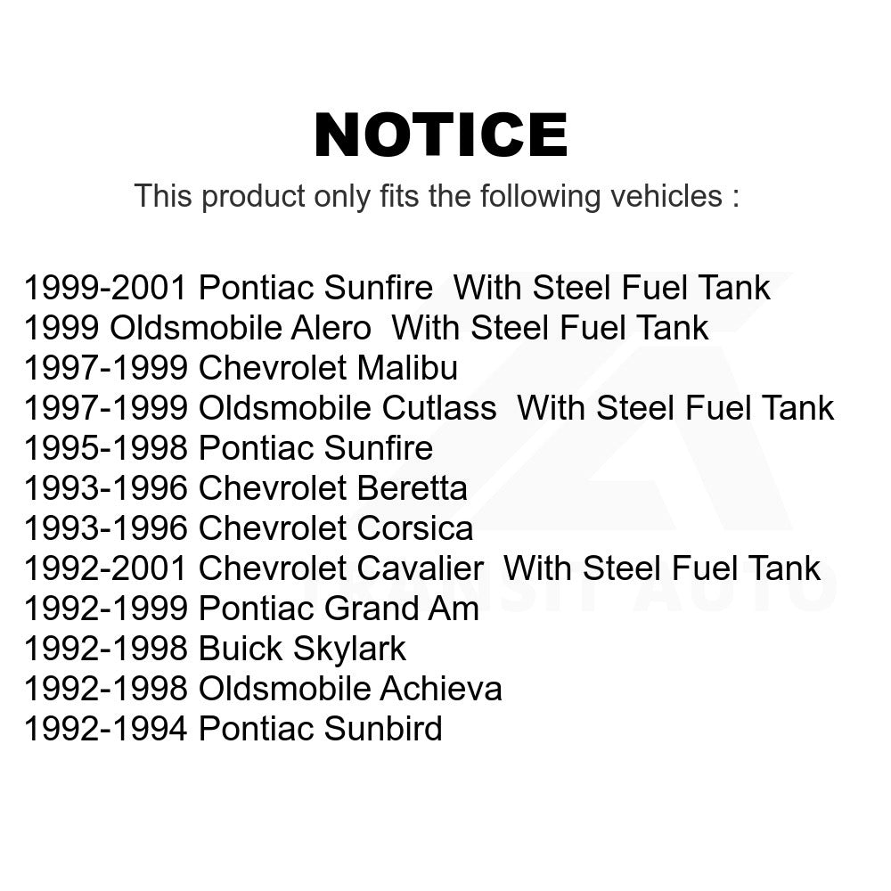 Fuel Tank Strap AGY-01110052 For Chevrolet Cavalier Pontiac Grand Am Malibu Sunfire Oldsmobile Cutlass Corsica Buick Skylark Alero Achieva Beretta Sunbird