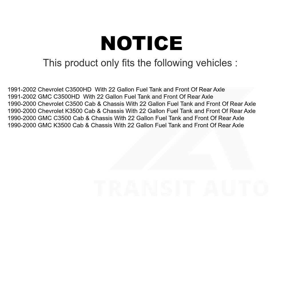 Fuel Tank Strap AGY-01110178 For Chevrolet C3500 K3500 GMC C3500HD With 22 Gallon Front Of Rear Axle