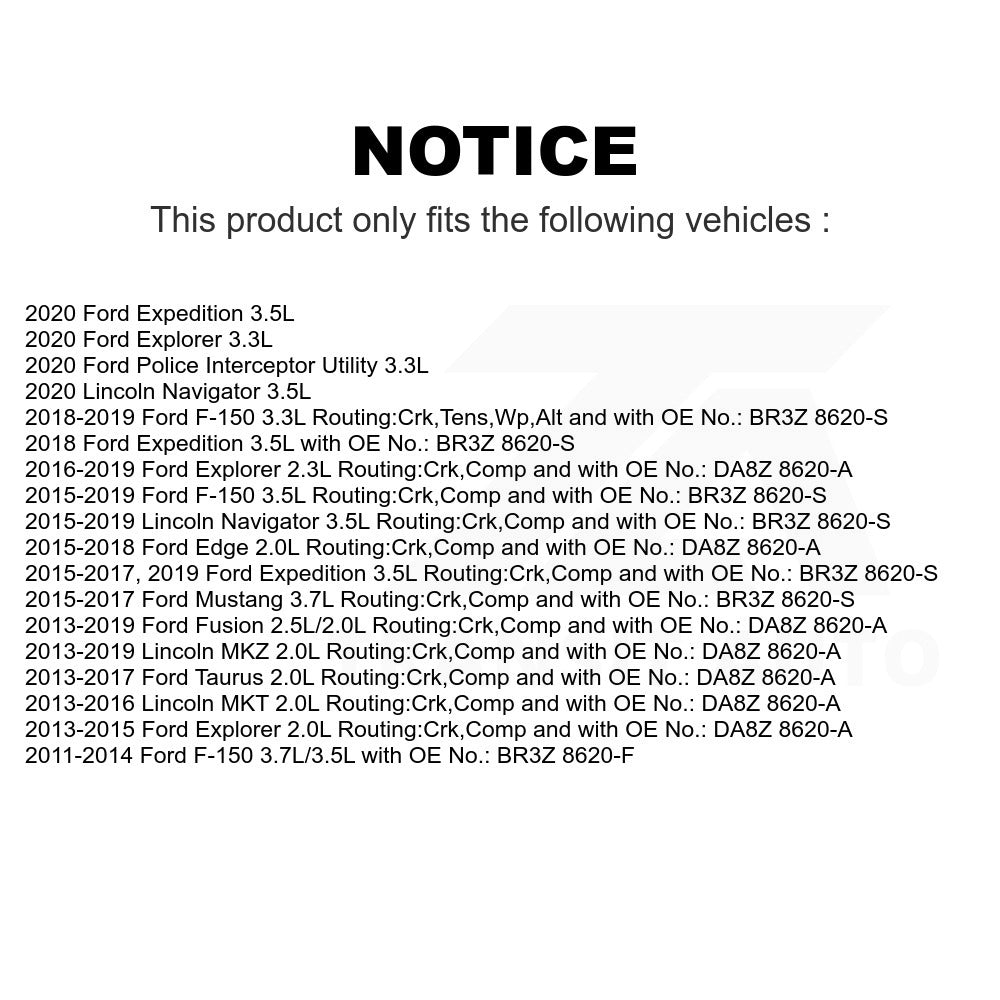 Accessory Drive Belt BAN-4PK914F For Ford F-150 Fusion Explorer Edge Mustang Expedition Lincoln Taurus MKZ Navigator MKT Police Interceptor Utility