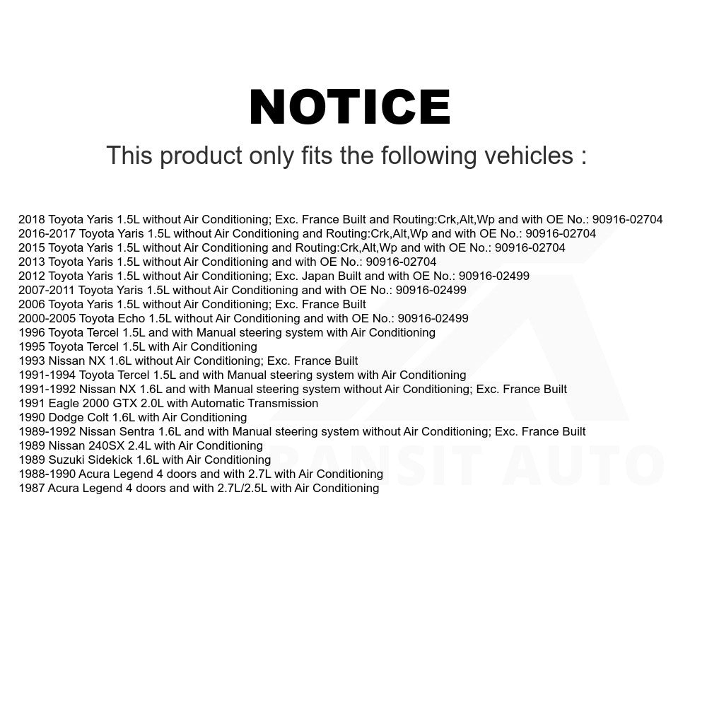 Accessory Drive Belt BAN-4PK920 For Toyota Yaris Echo Tercel Nissan Sentra Acura Legend 240SX Suzuki Sidekick NX Dodge Colt Eagle 2000 GTX