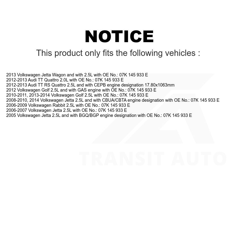 Accessory Drive Belt BAN-5PK1060 For Volkswagen Jetta Golf Rabbit Audi TT Quattro RS