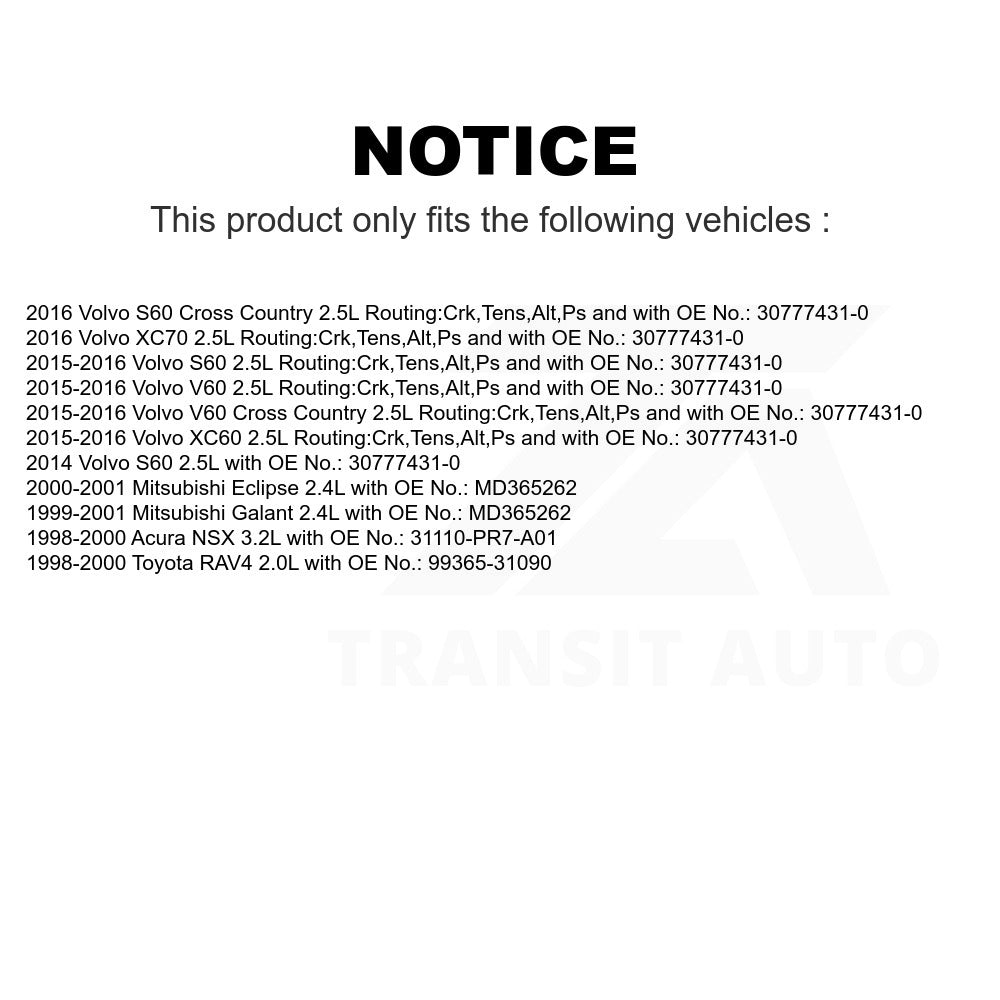 Accessory Drive Belt BAN-5PK1095 For Volvo Mitsubishi Toyota RAV4 XC60 S60 Eclipse Galant V60 XC70 Cross Country Acura NSX