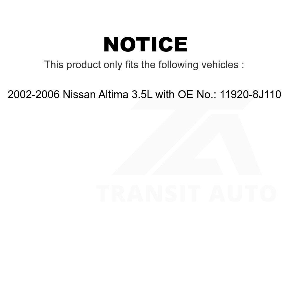 Alternator Air Conditioning Accessory Drive Belt BAN-6PK1075 For 2002-2006 Nissan Altima 3.5L with OE No.11920-8J110