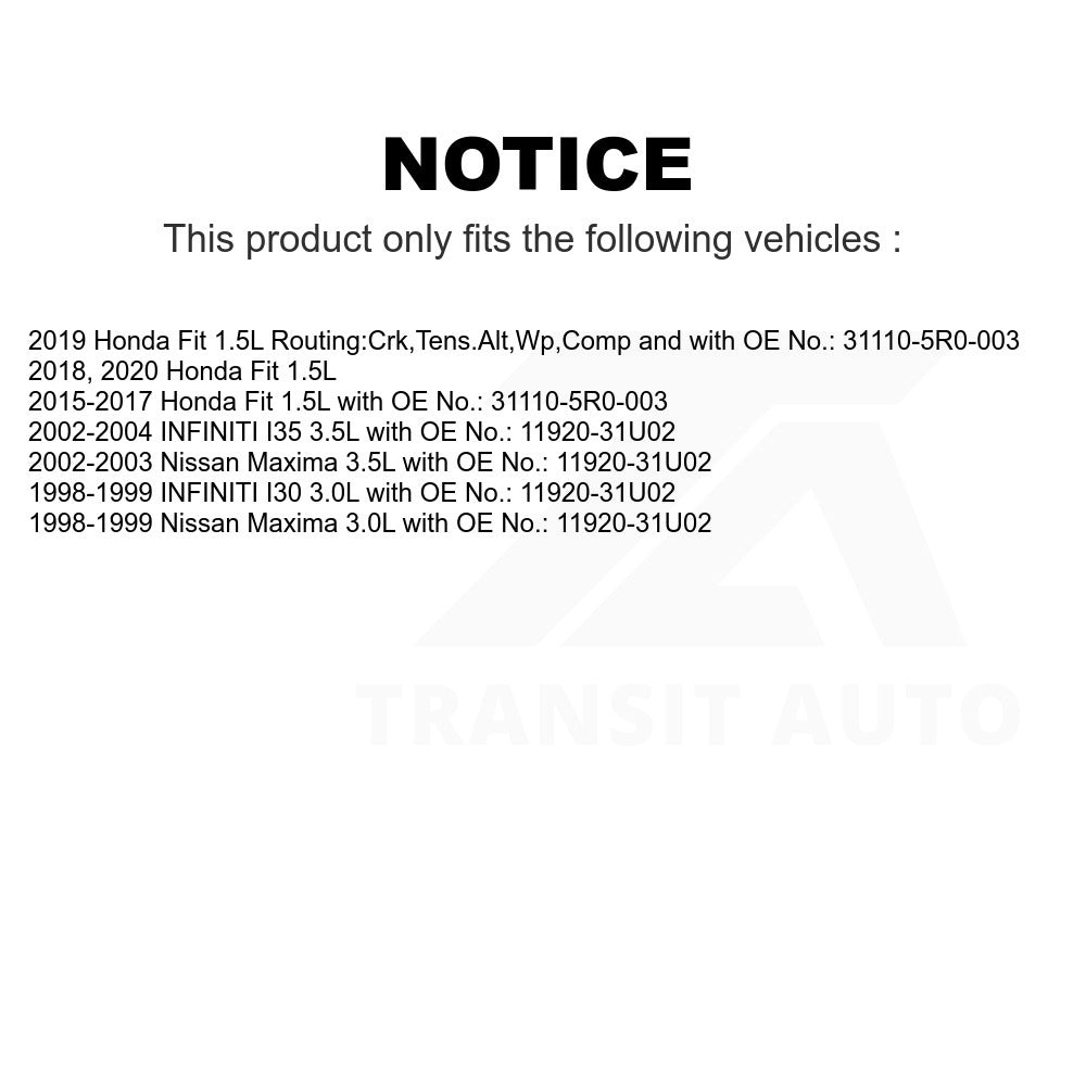 Accessory Drive Belt BAN-6PK1095 For Honda Fit Nissan Maxima INFINITI I35 I30