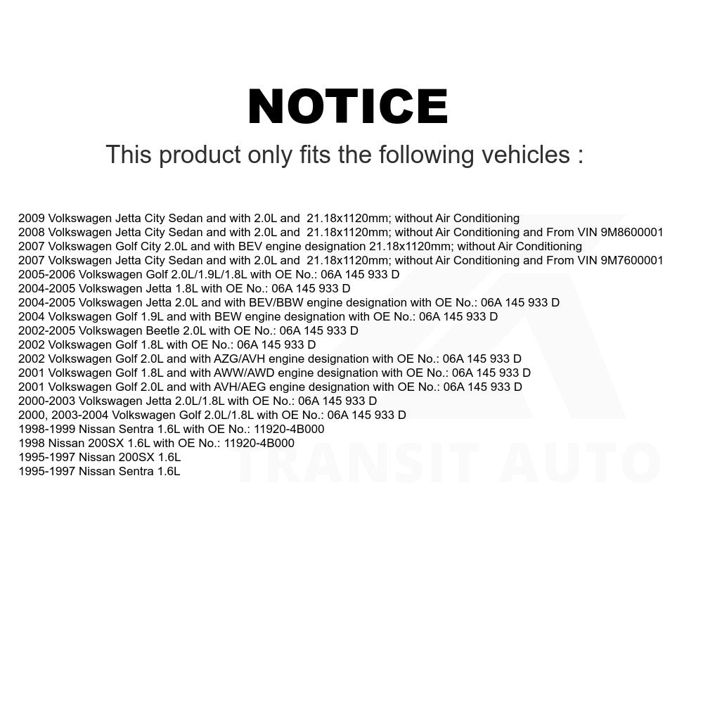 Accessory Drive Belt BAN-6PK1120 For Volkswagen Jetta Beetle Golf Nissan Sentra 200SX City