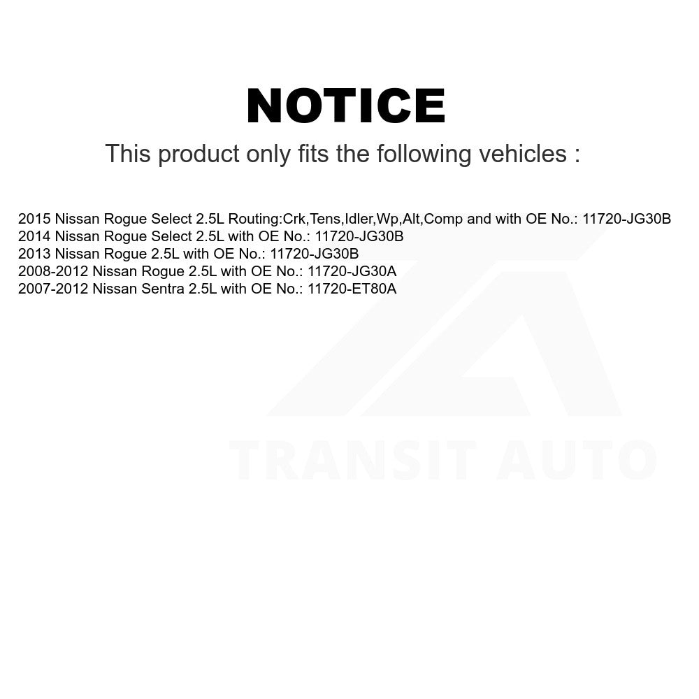 Accessory Drive Belt BAN-6PK1808A For Nissan Rogue Sentra Select 2.5L