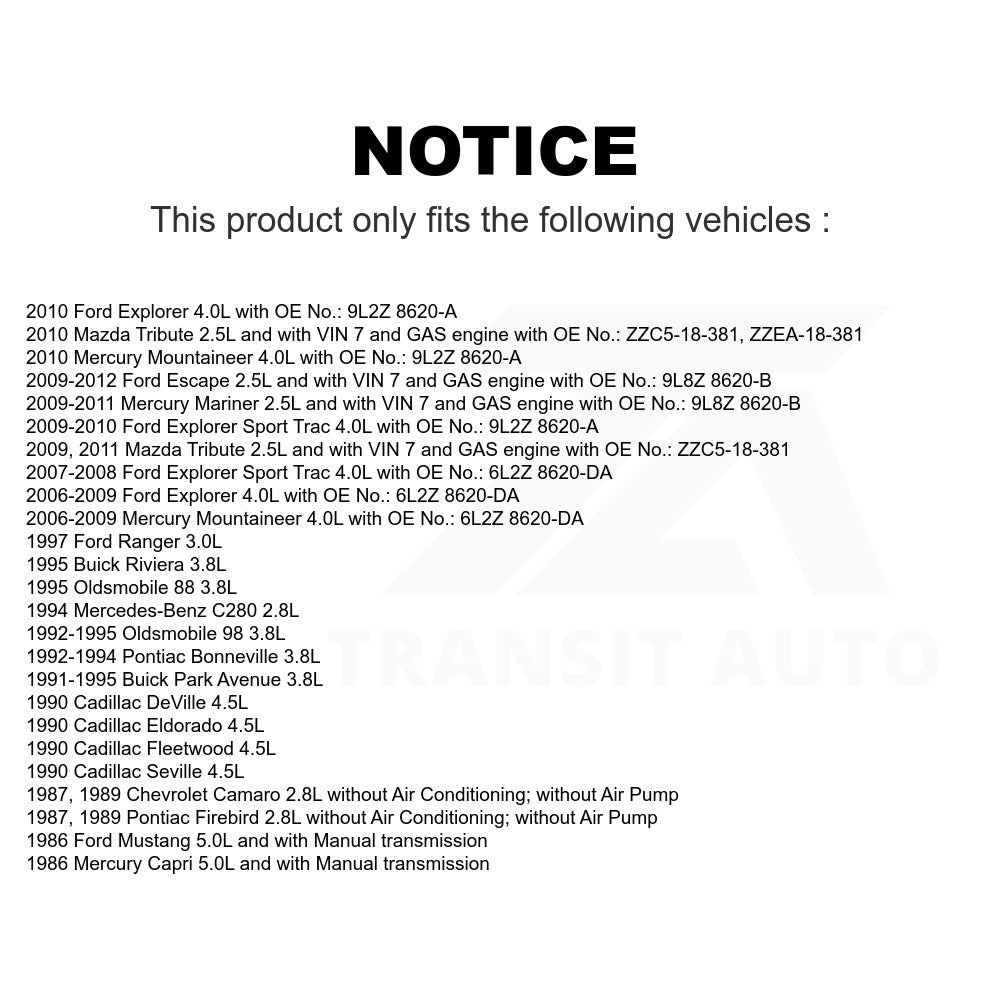 Accessory Drive Belt BAN-6PK2185 For Ford Escape Explorer Mercury Ranger Sport Trac Mountaineer Mariner Buick Park Avenue Chevrolet Camaro Pontiac Mustang Oldsmobile Firebird Cadillac Mazda Tribute 98
