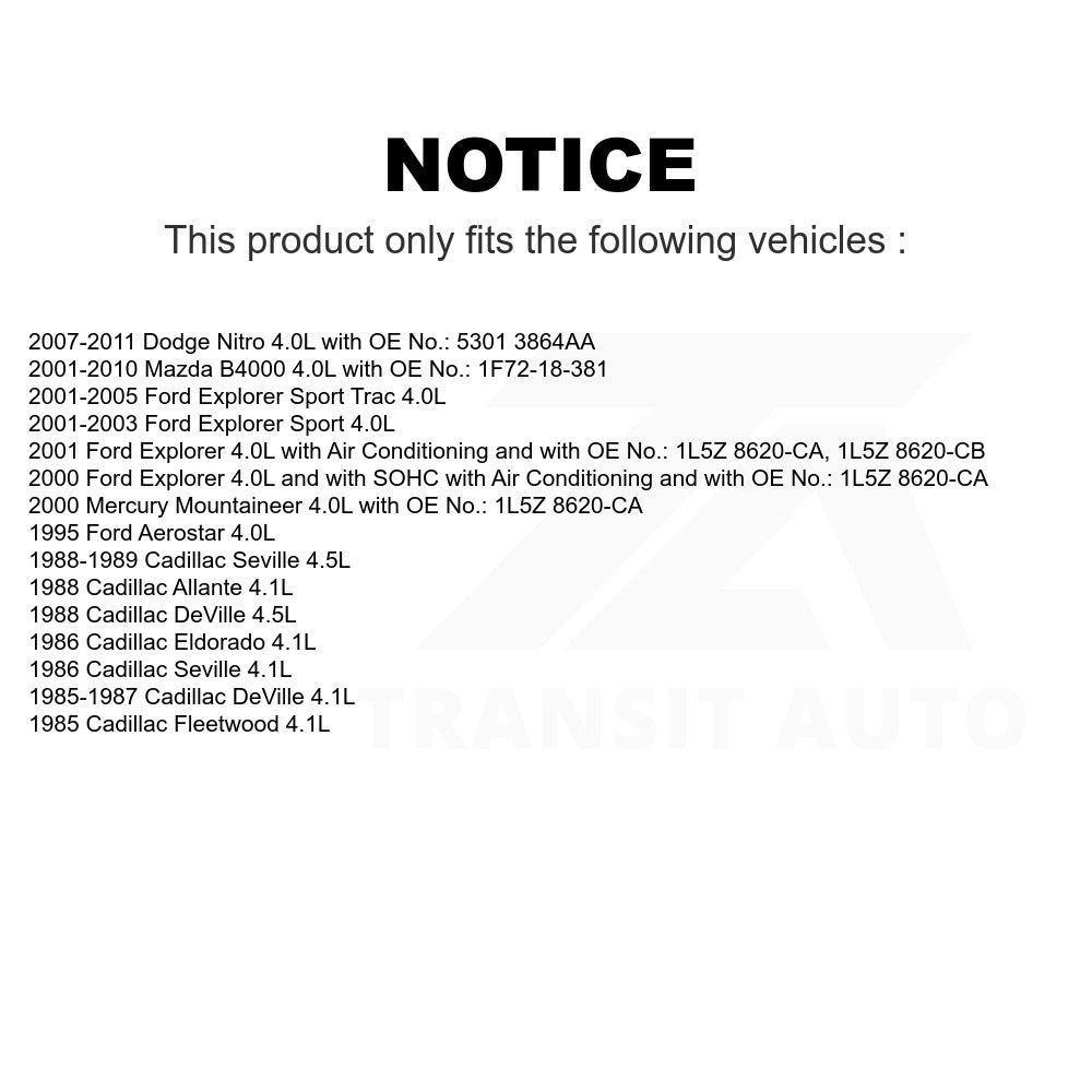 Accessory Drive Belt BAN-6PK2200 For Ford Explorer Sport Trac Dodge Nitro Cadillac Mercury Mountaineer DeVille Mazda B4000 Aerostar Fleetwood Seville Allante Eldorado