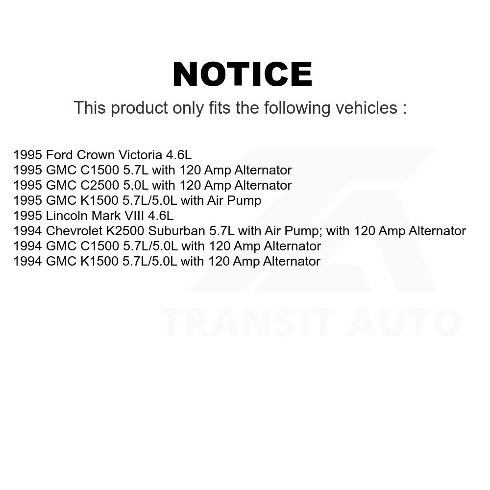 Accessory Drive Belt BAN-6PK2475 For GMC C1500 K1500 Ford Crown Victoria C2500 Chevrolet K2500 Suburban Lincoln Mark VIII