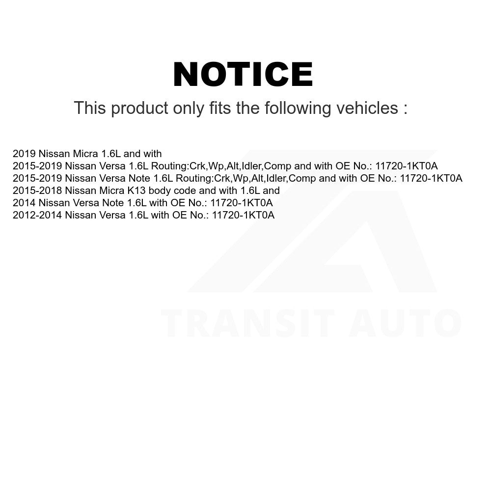 Accessory Drive Belt BAN-7PK1125 For Nissan Versa Note Micra