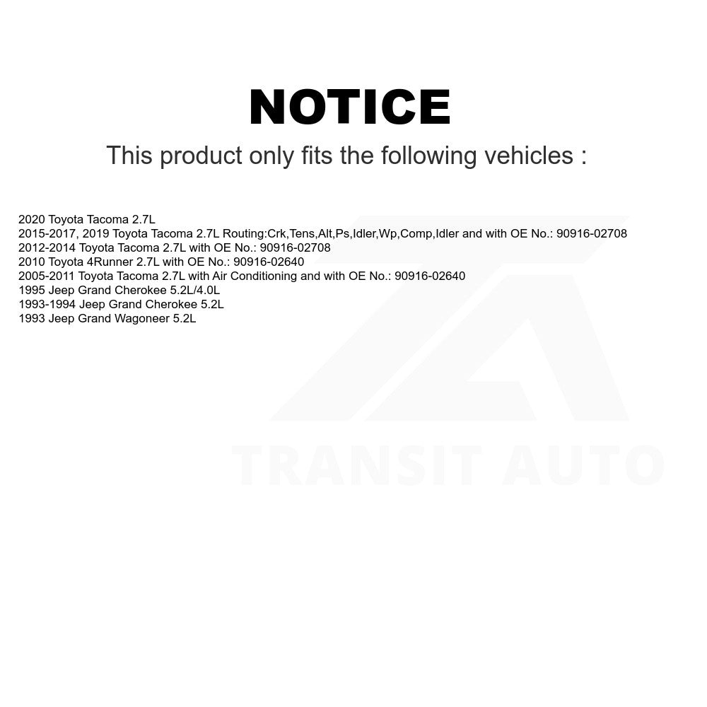 Accessory Drive Belt BAN-7PK2285 For Toyota Tacoma Jeep Grand Cherokee 4Runner Wagoneer