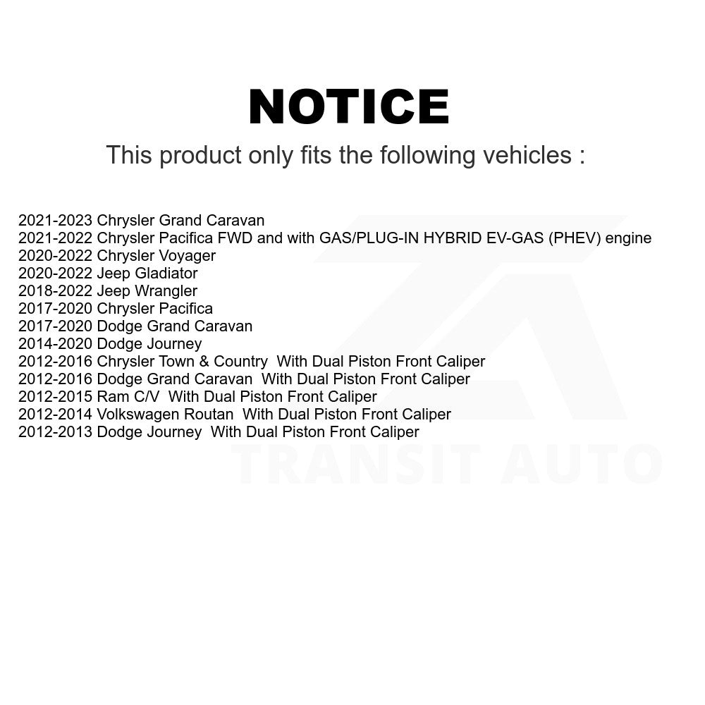 Front Ceramic Disc Brake Pads CMX-D1589 For Dodge Grand Caravan Chrysler Journey Town & Country Jeep Pacifica Wrangler Gladiator Ram C/V Volkswagen Routan Voyager