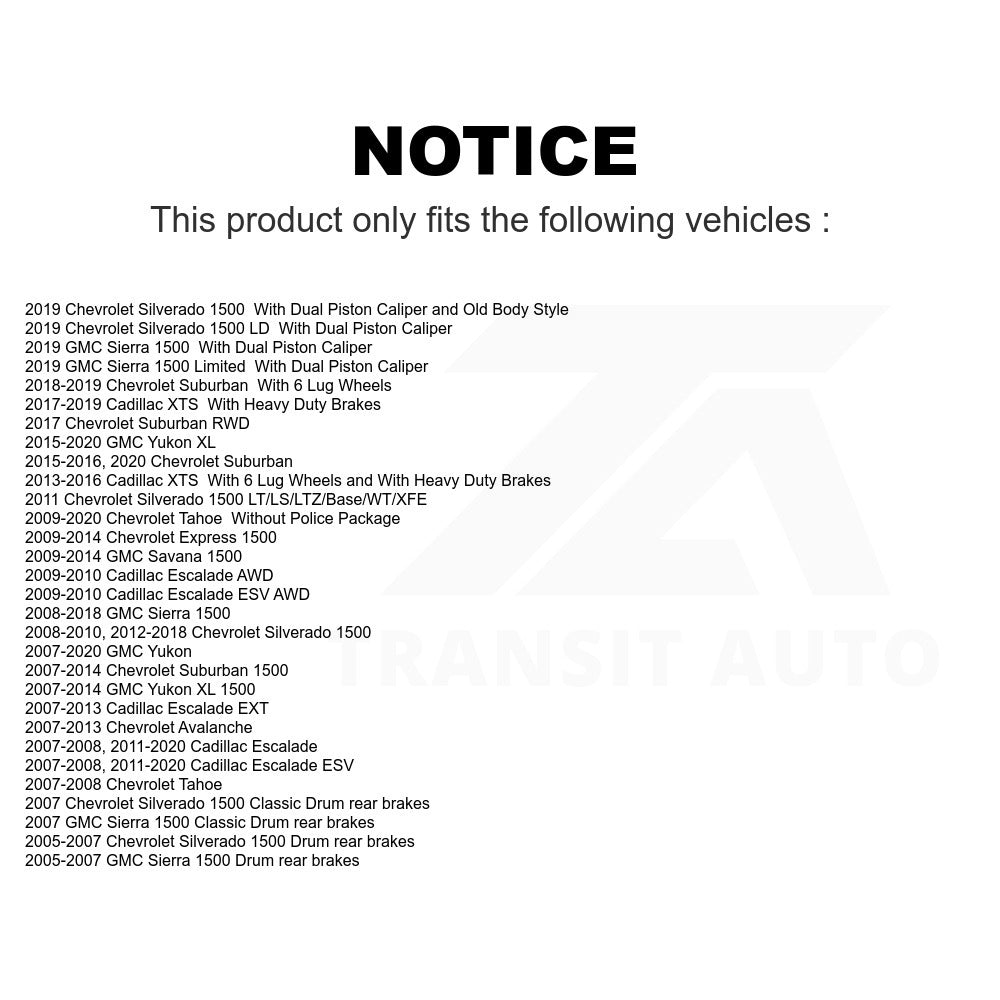 Front Disc Brake Rotor DS1-580279 For Chevrolet Silverado 1500 GMC Sierra Tahoe Cadillac Yukon Suburban Escalade XL Avalanche Classic XTS ESV Express LD EXT Savana Limited