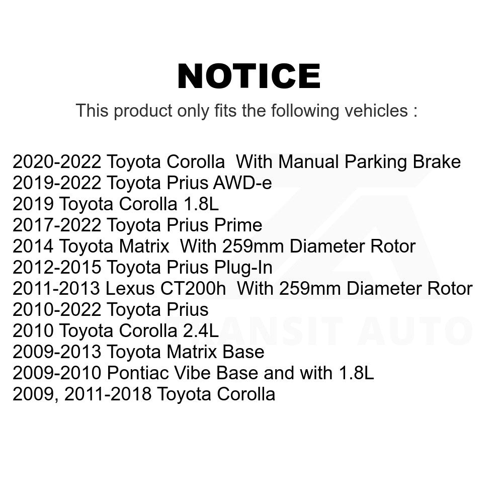 Rear Disc Brake Rotor GCR-580704 For Toyota Corolla Prius Matrix Prime Pontiac Vibe Lexus CT200h Plug-In AWD-e