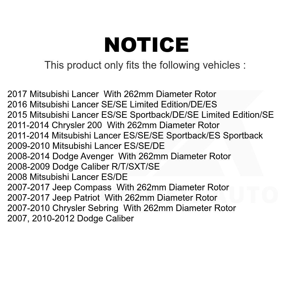Rear Disc Brake Rotor GCR-780457 For Jeep Dodge Patriot Chrysler Compass Avenger 200 Caliber Sebring Mitsubishi Lancer