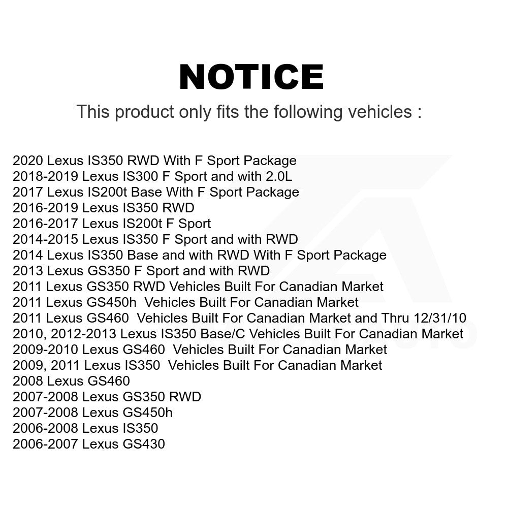 Front Right Disc Brake Rotor GCR-980492 For Lexus GS350 IS350 IS200t IS300 GS430 GS450h GS460